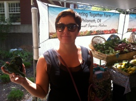 Checking out the selection at the Farmer's Market